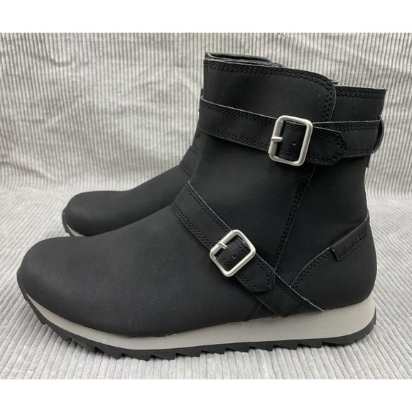 Merrell Alpine Buckle Waterproof Boots Womens Size 11 Black J002348 Light Weight - Picture 3 of 14
